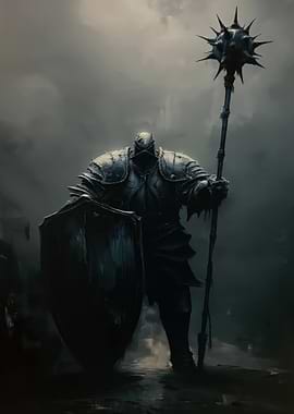 Dark Knight with Mace and Shield