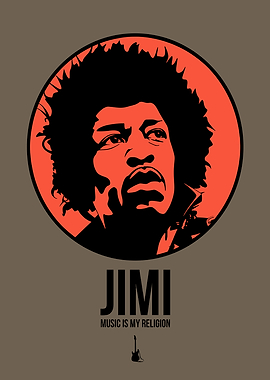 Jimi Hendrix Music is My Religion Poster