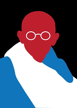 Minimalist Portrait of Mahatma Gandhi