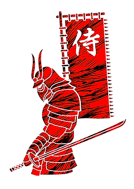 Samurai Warrior with Banner
