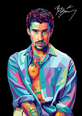 Bad Bunny Pop Art Portrait