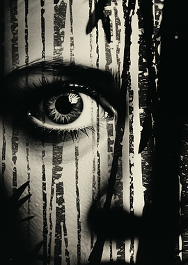 Eye with Tree Bark Overlay