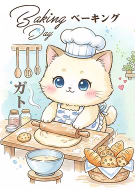 Cute Cat Baking Day