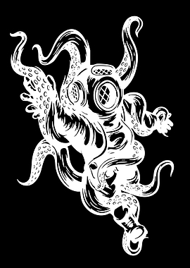 Octopus in Diving Helmet