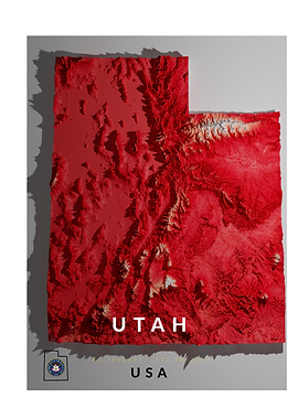 3D Topographic Map of Utah