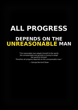 George Bernard Shaw Quote Poster – All Progress Depends on the Unreasonable Man Wall Art