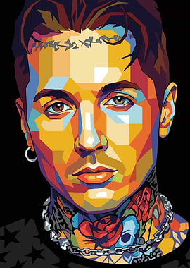 Colorful Pop Art Portrait of a Man