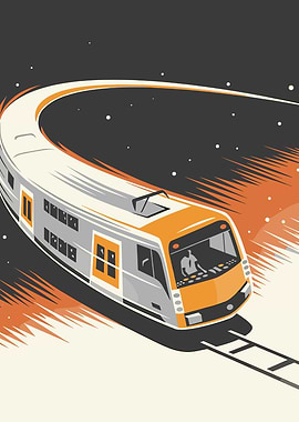 Futuristic Train in Motion