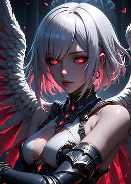 Anime Angel with Red Eyes