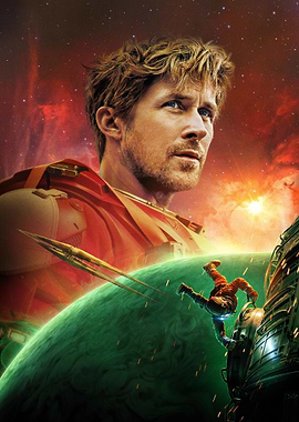 Astronaut on a green planet