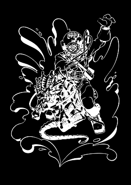 Diver Riding a Seahorse