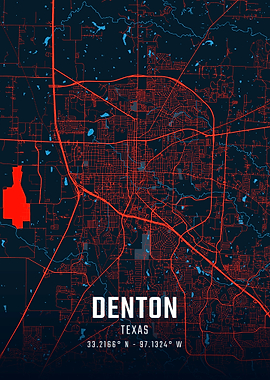 Denton Texas City Map