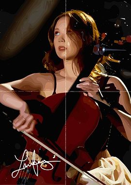 laufey playing cello with signature