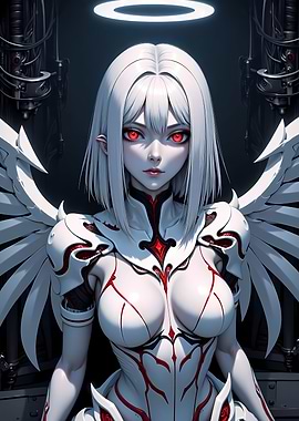 Anime Angel with Red Eyes