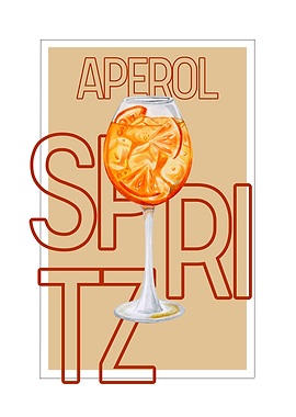 Aperol Spritz Cocktail Illustration
