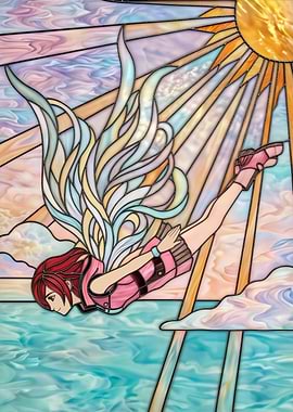 Stained Glass Kingdom Hearts Girl