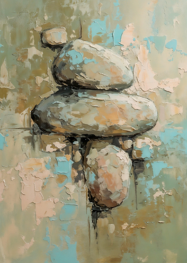 Textured Stone Stack Painting