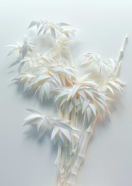 White Bamboo Sculpture
