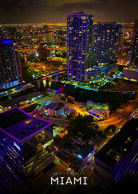 Miami Skyline at Night