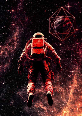 Cosmic Drifter: Astronaut and the Crimson Astrophage Entity