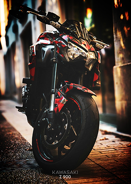 Kawasaki Z900 Motorcycle Poster