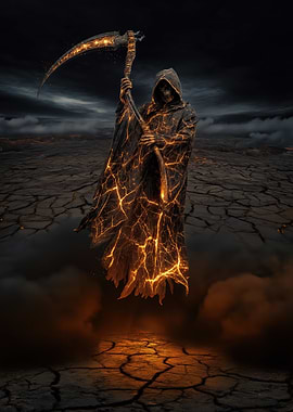 Grim Reaper with Fiery Robes