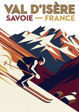 Val d'Isère Savoie France Ski Poster