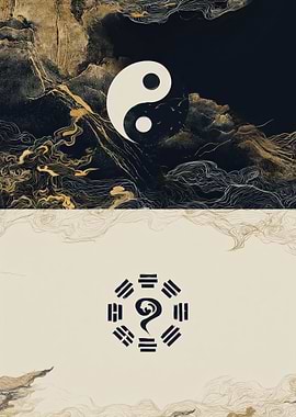 Yin Yang and Bagua Symbol