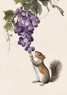 Squirrel Reaching for Grapes