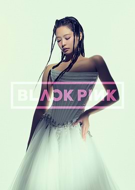 Jennie from BLACKPINK in a white gown