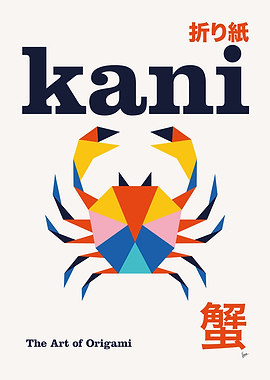 No28 Kani Origami Geometric Poster
