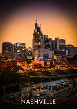 Nashville Skyline at Dusk