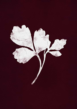 Moody Burgundy Botanical Silhouette - Dark Academia Art