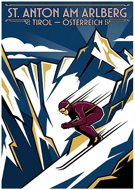 St. Anton am Arlberg Ski Poster