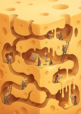 Explorers in a Cheese Labyrinth