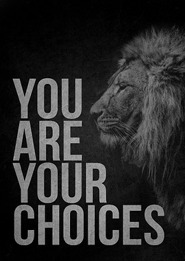 Lion and Inspirational Text