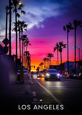Los Angeles Sunset Street Scene