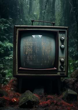 Vintage TV in a Forest