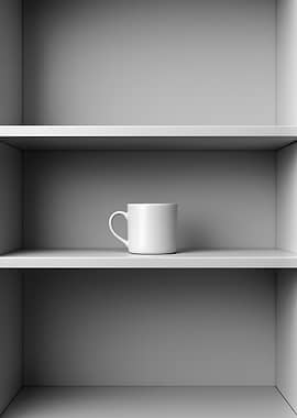 White Mug on a Shelf