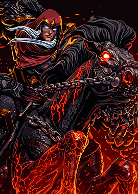 Warrior on a Fiery Horse