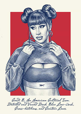 Cardi B Reebok Illustration