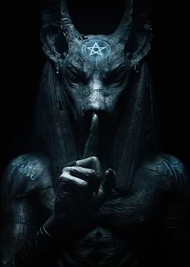 Dark Fantasy Anubis with Pentagram