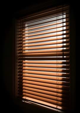 Sunlight through wooden blinds