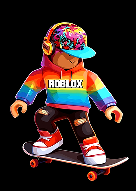Roblox Skater with Rainbow Hoodie
