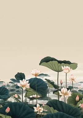 Serene Lotus Pond Painting