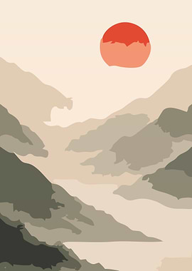 Misty Mountains at Sunrise
