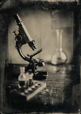 Vintage Microscope and Lab Equipment