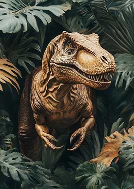 Tyrannosaurus Rex in Lush Jungle