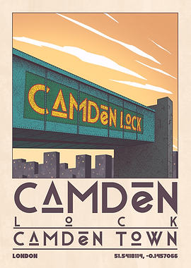 Camden Lock Vintage Poster