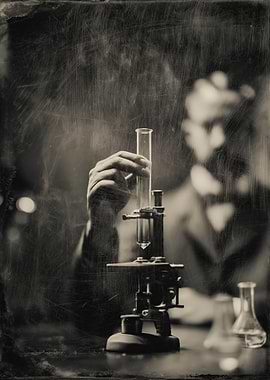 Vintage Science Laboratory Scene